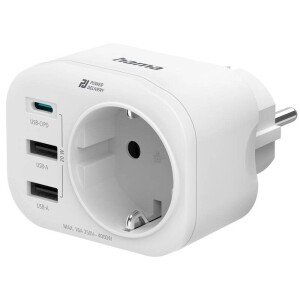 Product detail of Hama 1x el. zásuvka, 1x USB-C PD, 2x USB-A, 20 W (223342) bílá