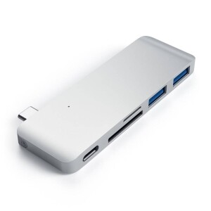Product detail of Satechi USB-C Passthrough USB Hub (2x USB 3.0, USB-C, SD, MicroSD) (ST-TCUPS) stříbrný
