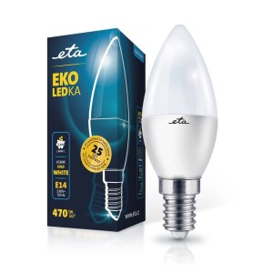 Product detail of ETA EKO LEDka svíčka 5,5W, E14, studená bílá (ETAC37W55CW01)