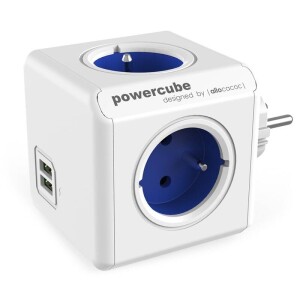 Product detail of Powercube Original USB, 4x zásuvka, 2x USB bílá/modrá