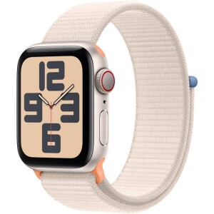 Product detail of Apple Watch SE 2023 GPS + Cellular 44mm pouzdro z hvezdně bílého hliníku - hvězdně bílý provlékací sportovní řemínek (MRH23QC/A)