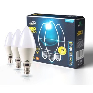 Product detail of ETA EKO LEDka svíčka 7W, E14, teplá bílá, 3ks (ETAC37W7WW3P)