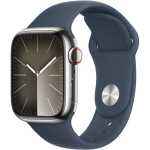 Product detail of Apple Watch Series 9 GPS + Cellular 45mm pouzdro ze stříbrné nerezové oceli - bouřkově modrý sportovní řemínek - S/M (MRMN3QC/A)