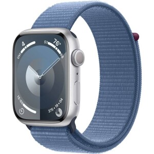 Product detail of Apple Watch Series 9 GPS 45mm pouzdro ze stříbrného hliníku - ledově modrý provlékací sportovní řemínek (MR9F3QC/A)