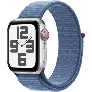 Product detail of Apple Watch SE 2023 GPS + Cellular 44mm pouzdro ze stříbrného hliníku - ledově modrý provlékací sportovní řemínek (MRHM3QC/A)