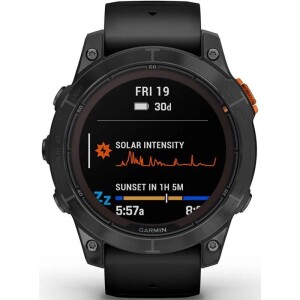 Product detail of Garmin fenix 7 Pro Glass Solar - Gray / Black Silicone Band (010-02777-01)