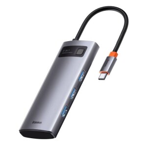 Product detail of Baseus Metal Gleam Series 5v1 HUB USB-C (USB-C PD 100W, 3x USB 3.0, HDMI) (WKWG020013) šedý