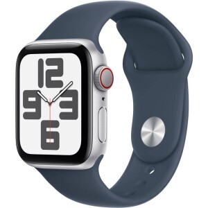 Product detail of Apple Watch SE 2023 GPS + Cellular 44mm pouzdro ze stříbrného hliníku - bouřkově modrý sportovní řemínek - M/L (MRHJ3QC/A)