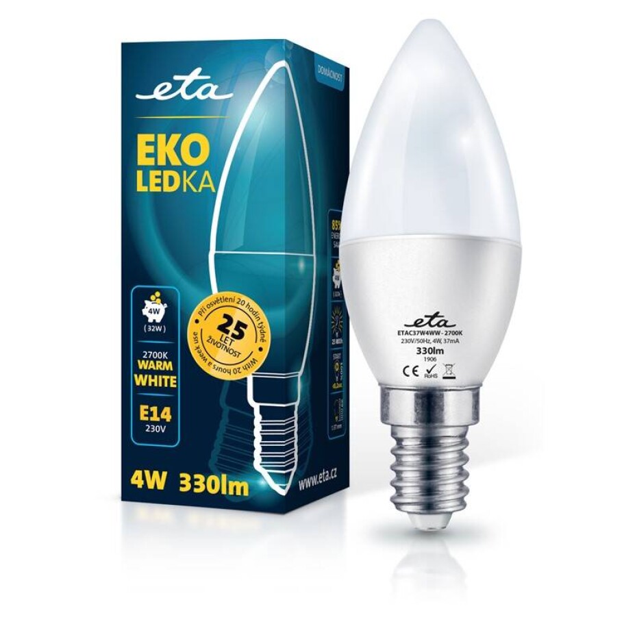 ETA EKO LEDka svíčka 4W, E14, teplá bílá (C37W4WW) - main (0)
