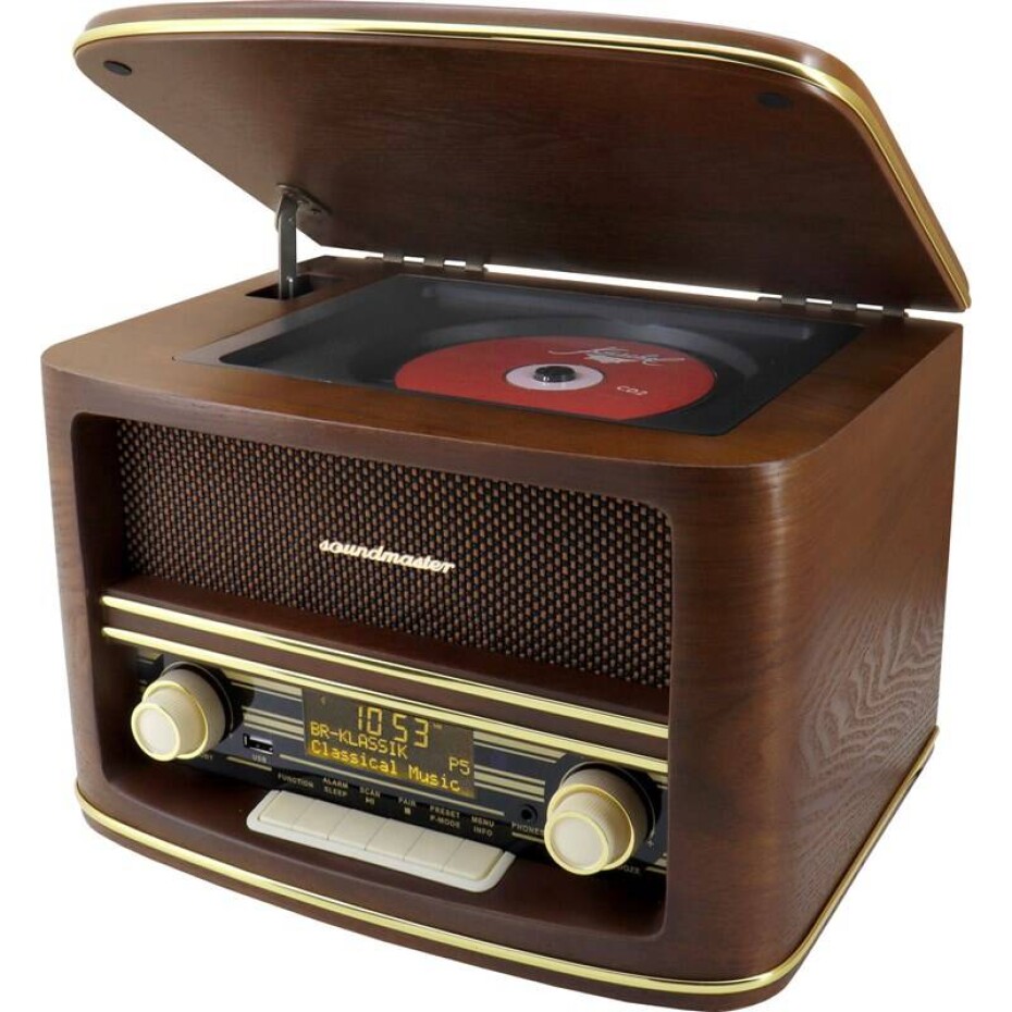 Radiopřijímač DAB+/CD Soundmaster NR961 hnědý - main (0)