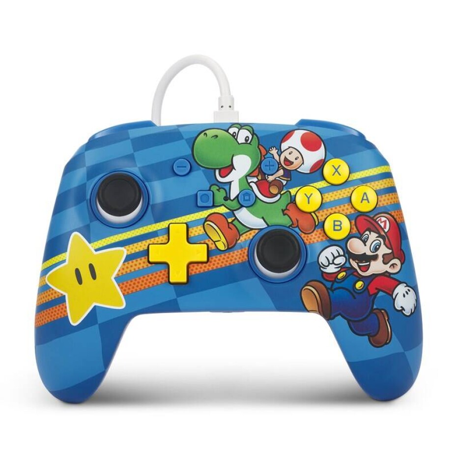 PowerA Enhanced Wired Controller - Nintendo Switch - Super Mario Mushroom Kingdom Friends (NSGP0201-01) modrý - main (0)