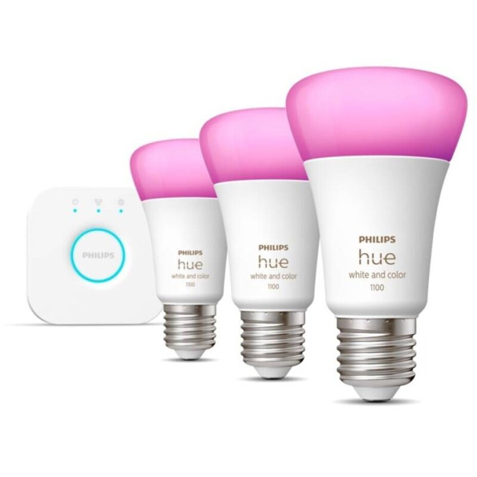Philips Hue Bluetooth, 9W, E27, White and Color Ambiance, 3ks + Bridge (8719514291515) - main (0)