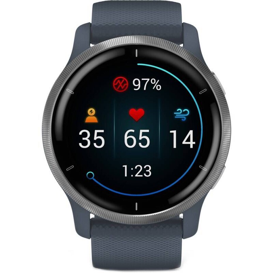 Garmin Venu 2 - Silver/Granite Blue Band (010-02430-10) - main (0)