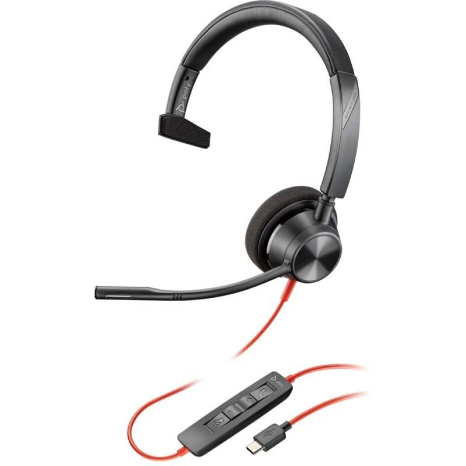 HP Poly Blackwire 3310, USB-C/A adaptér, mono (8X215AA) černý - main (0)