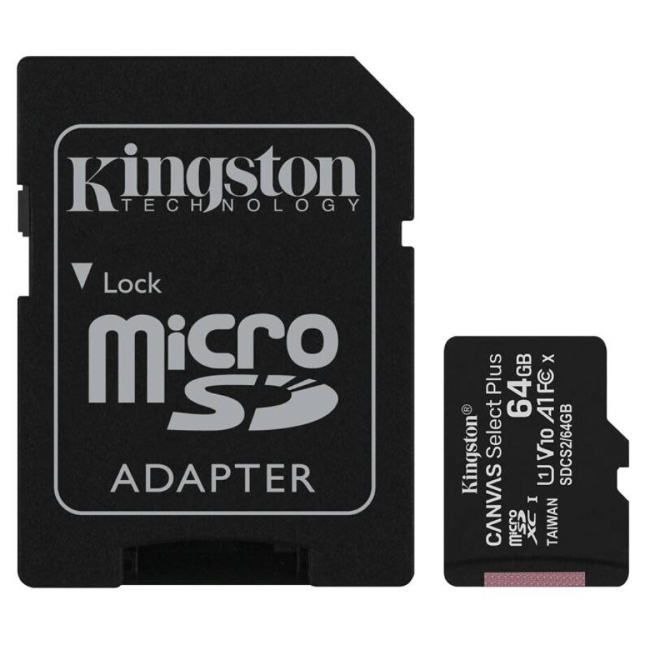 Kingston Canvas Select Plus MicroSDXC 64GB UHS-I U1 (100R/10W) + adapter (SDCS2/64GB) - main (0)