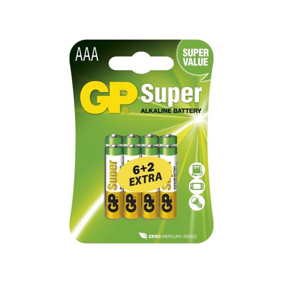 GP Super AAA, LR03, blistr 6+2ks (B13118) - main (0)