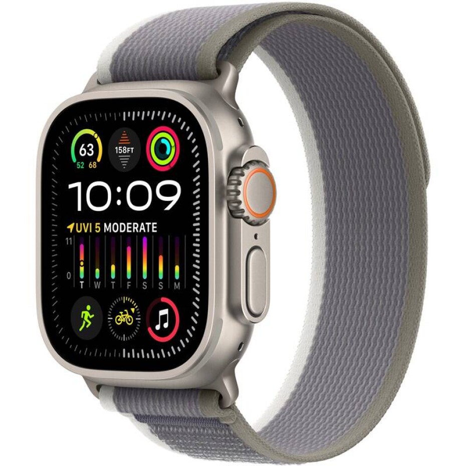 Apple Watch Ultra 2 GPS + Cellular, 49mm pouzdro z titanu - zeleno-šedý trailový tah - S/M (MRF33CS/A) - main (0)