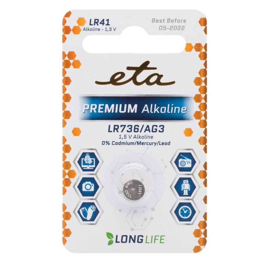 ETA PREMIUM ALKALINE LR41, blistr 1ks (LR41PREM1) - main (0)