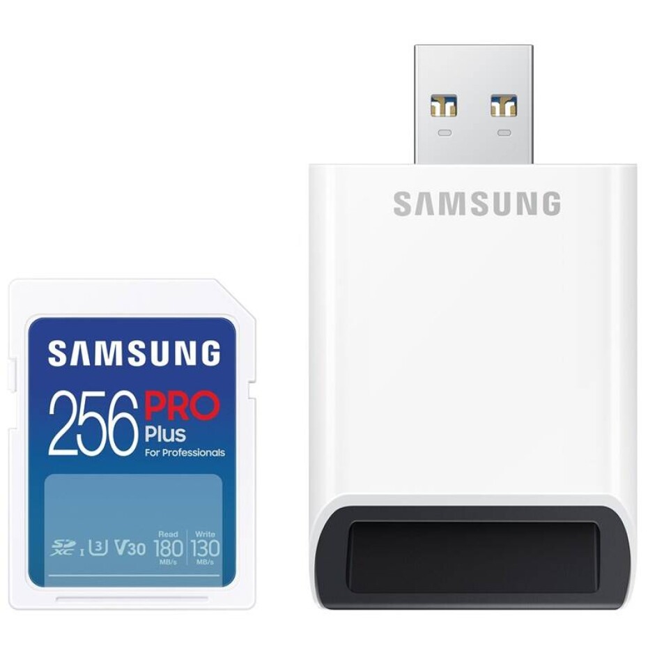 Samsung SDXC PRO+ 256GB UHS-I U3 (180R/130W) + USB adaptér (MB-SD256SB/WW) - main (0)