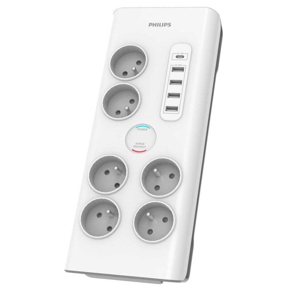 Philips 6x zásuvka, 4xUSB, 1x USB-C, 2m (SPN7060WA/60) bílá - main (0)