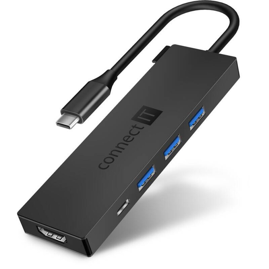 Connect IT USB-C/3x USB 3.2, HDMI, USB-C PD 100W (CHU-8010-AN) šedý - main (0)