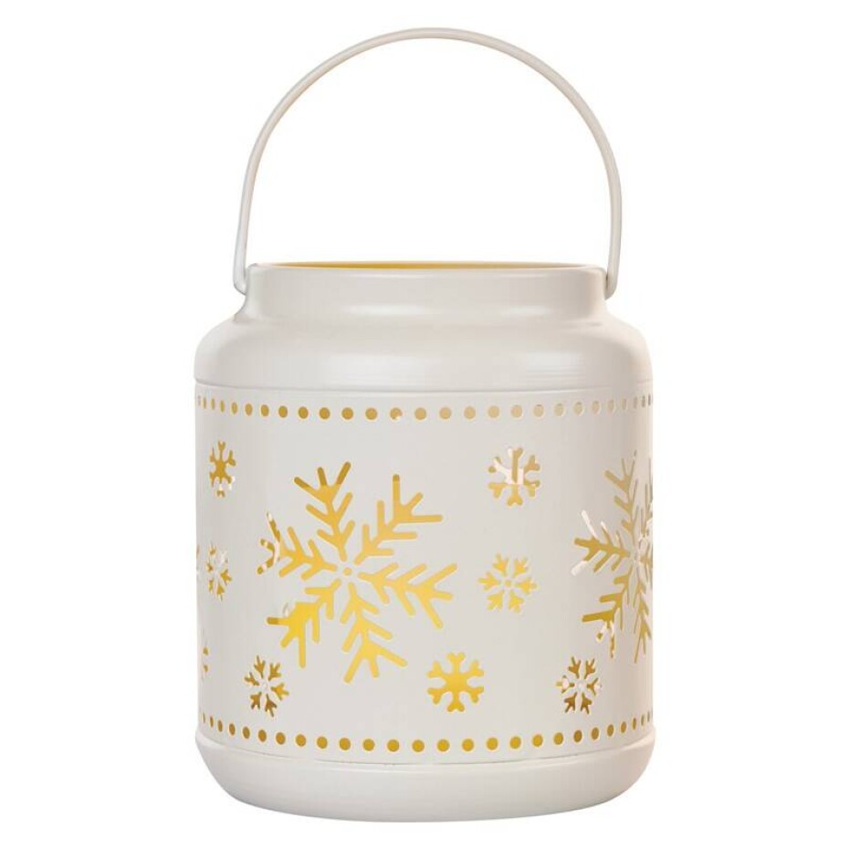 EMOS lucerna s vločkami kovová bílá, 14 cm, 3x AAA, vnitřní, vintage (DCLV11) - main (0)