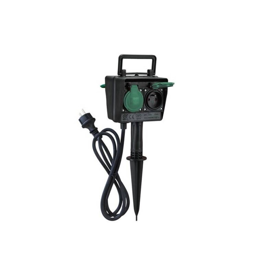 Solight zahradní sloupek IP44, 4 zásuvky, gumový kabel 1,5m (PG02) - main (0)