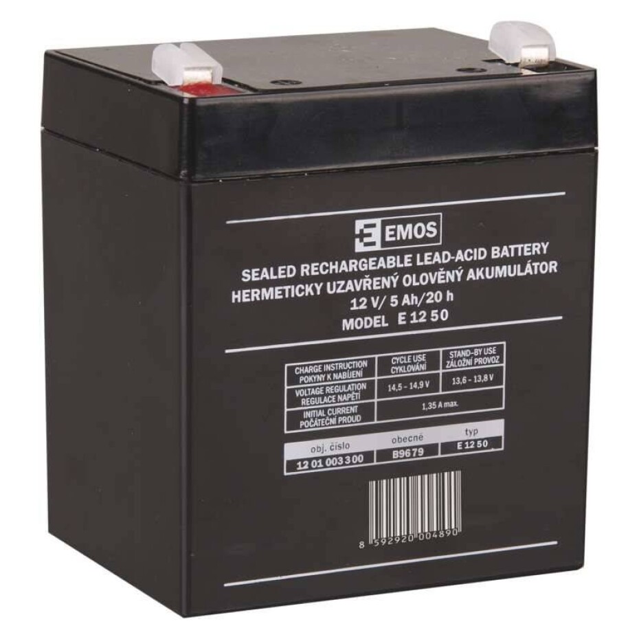 EMOS bezúdržbový 12 V/5Ah, faston 6,3 mm (B9679) - main (0)