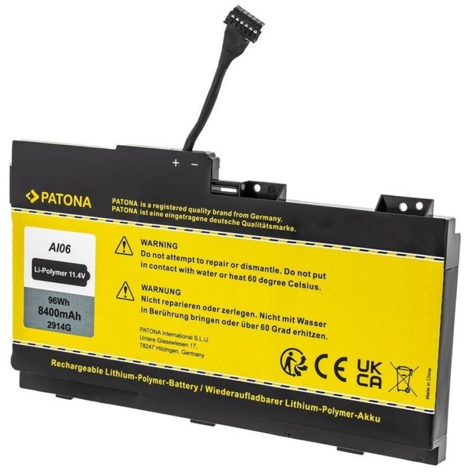PATONA pro HP ZBook 17 G3 8400mAh Li-Pol 11,4V AI06XL (PT2914) - main (0)