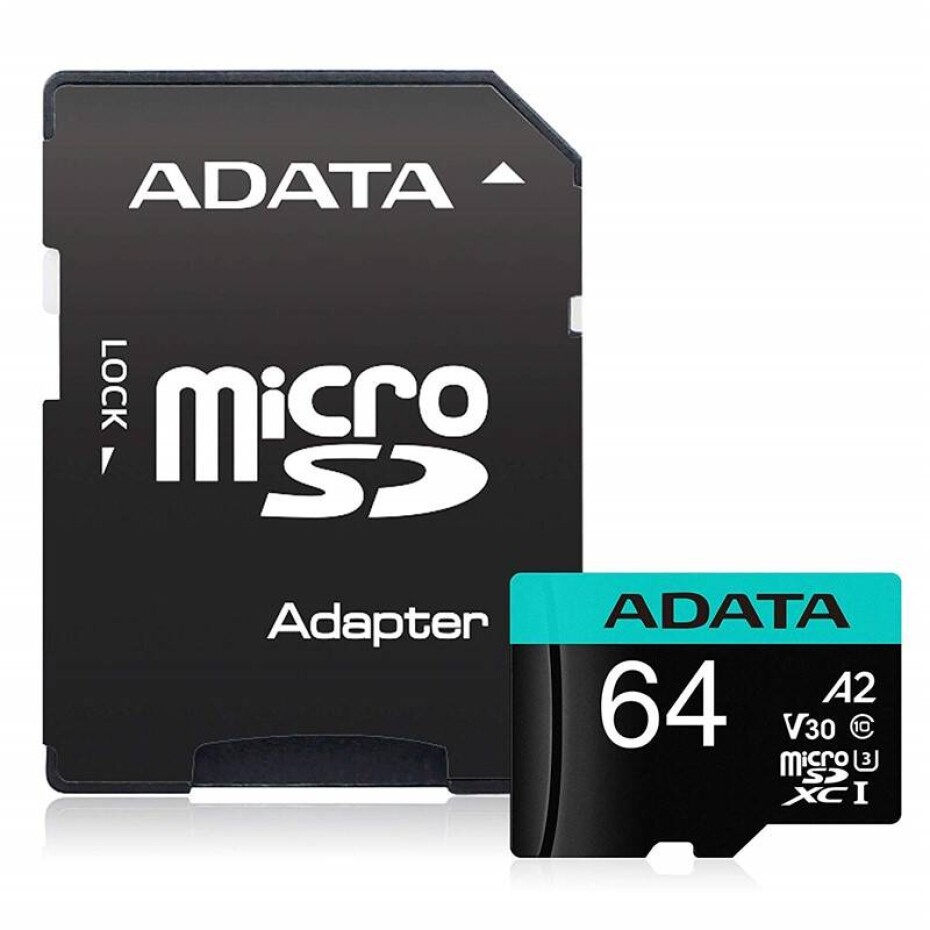 ADATA Premier Pro MicroSDXC 64GB (100R/80W) + adaptér (AUSDX64GUI3V30SA2-RA1) - main (0)
