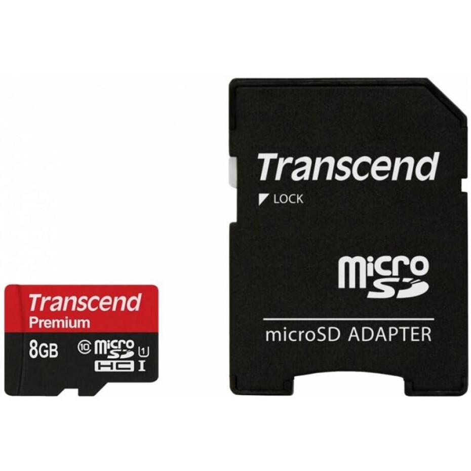Transcend MicroSDHC Premium 8GB UHS-I U1 (45MB/s) + adaptér (TS8GUSDU1) - main (0)