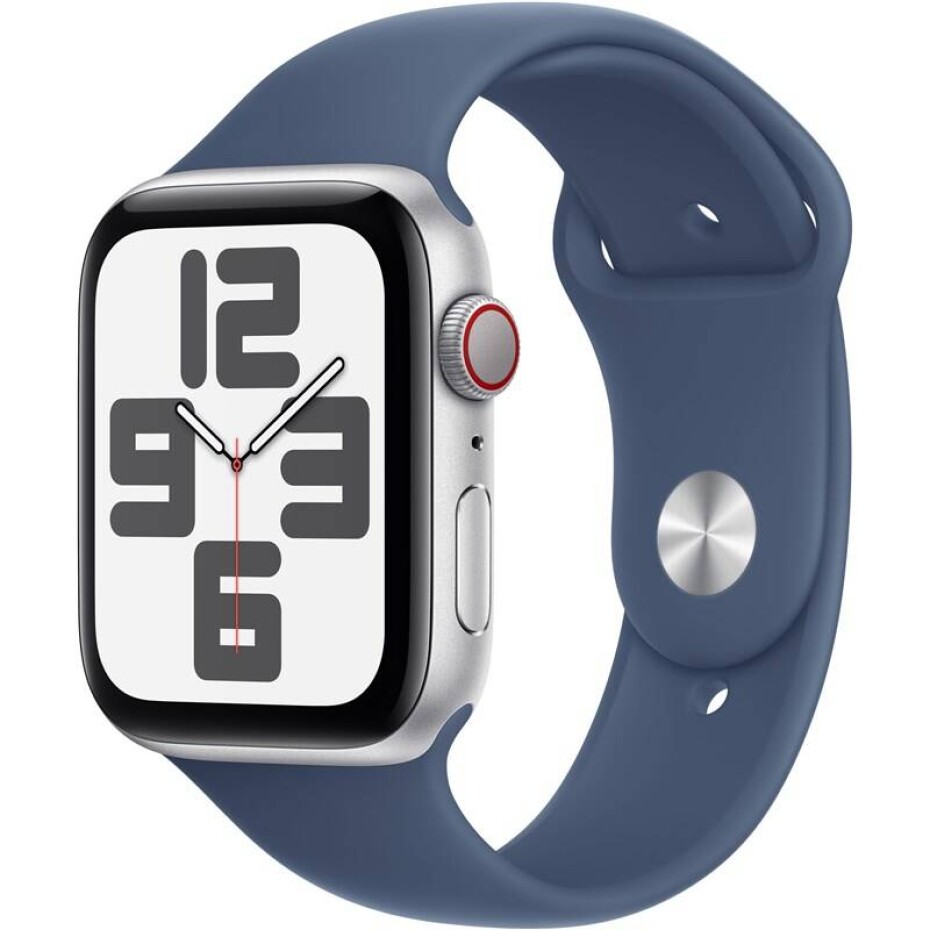 Apple Watch SE 2024 GPS + Cellular 40mm pouzdro ze stříbrného hliníku - denimový sportovní řemínek - S/M (MXGF3QC/A) - main (0)