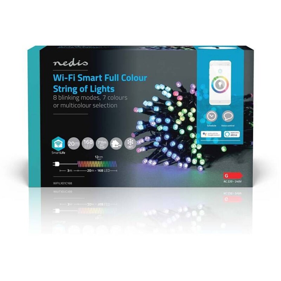 Nedis SmartLife LED, Wi-Fi, RGB, 168 LED, 20 m, Android / IOS (WIFILX01C168) - main (0)