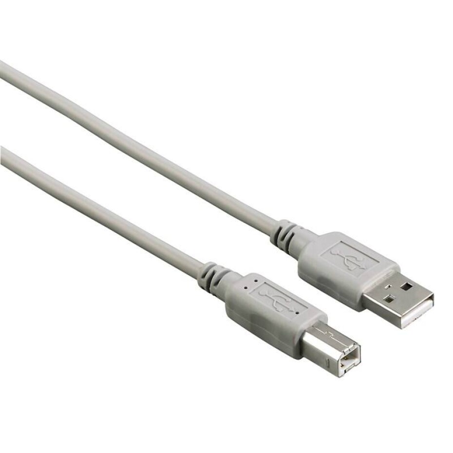 Hama USB 2.0 typ A-B, 3 m (200901) šedý - main (0)