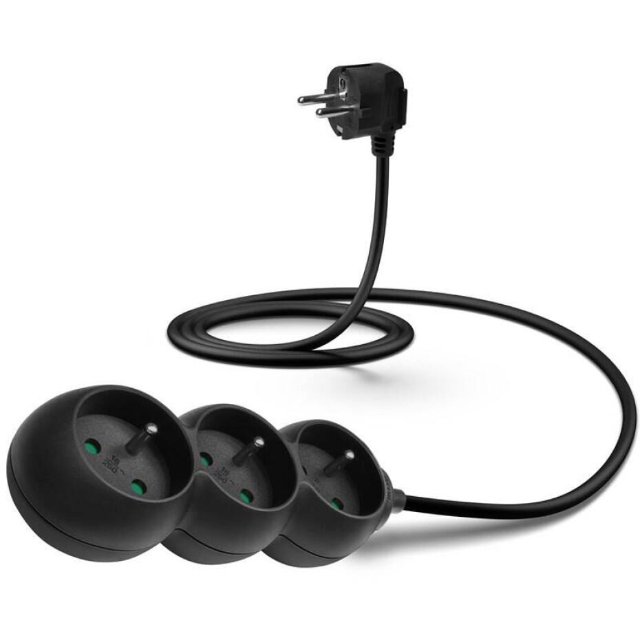 Connect IT 3x zásuvka, 1,5m (CES-1327-BK) černý - main (0)