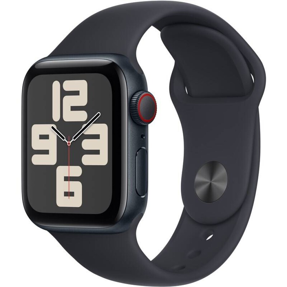 Apple Watch SE 2023 GPS + Cellular 44mm pouzdro z temně inkoustového hliníku - temně inkoustový sportovní řemínek - S/M (MRH53QC/A) - main (0)