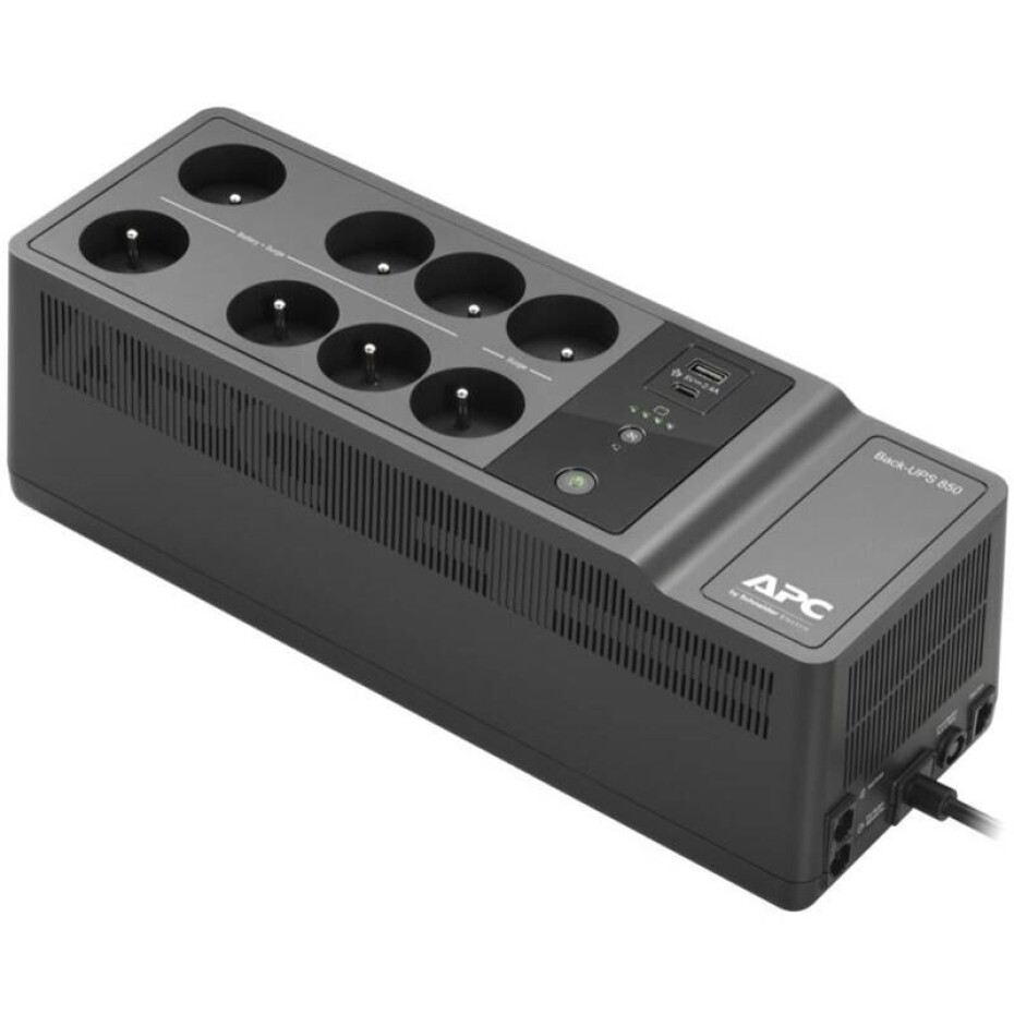 APC Back-UPS 850VA (520W), 230 V, nabíjecí porty USB/USB-C, 8x česká zásuvka (FR) (BE850G2-FR) - main (0)