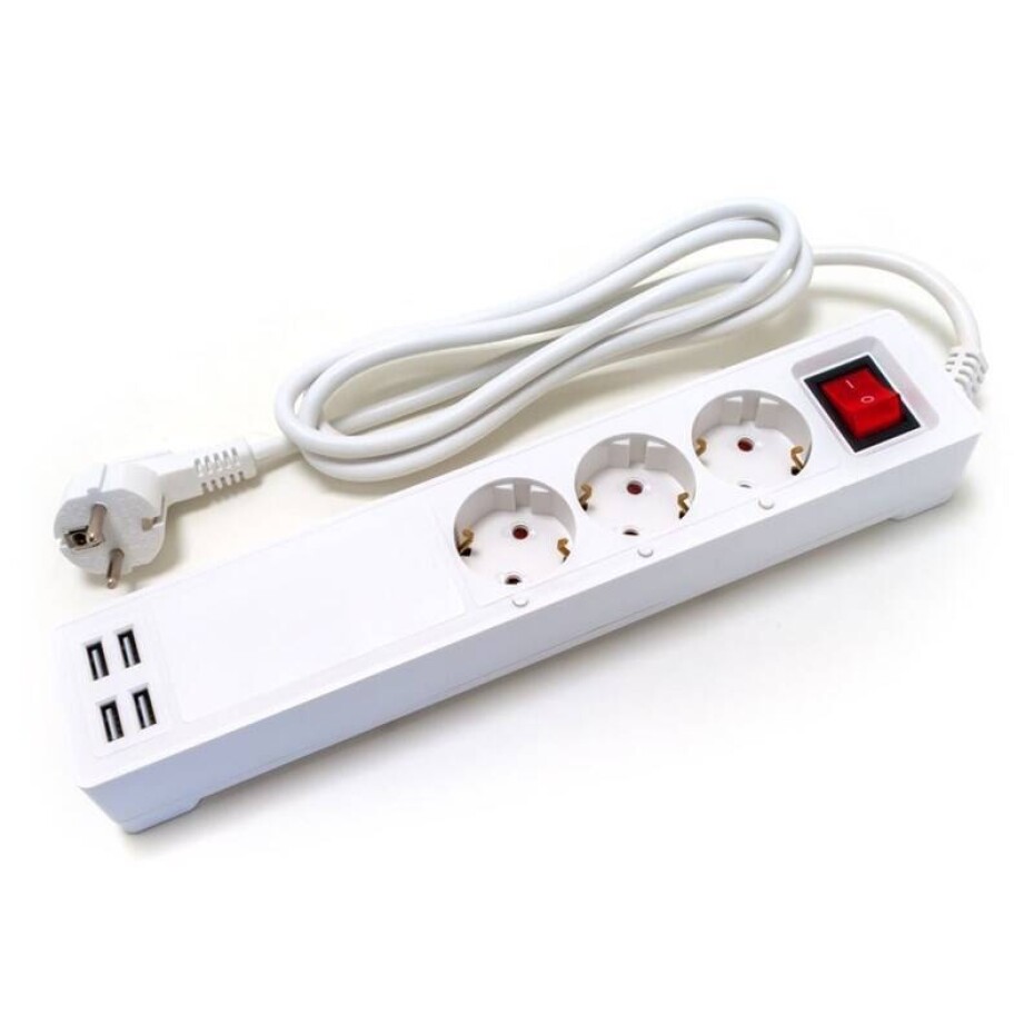 XtendLan ZAS01 Wi-Fi, 3x zásuvka + 4x USB, 1,5 m (XL-ZASUVKA1) - main (0)