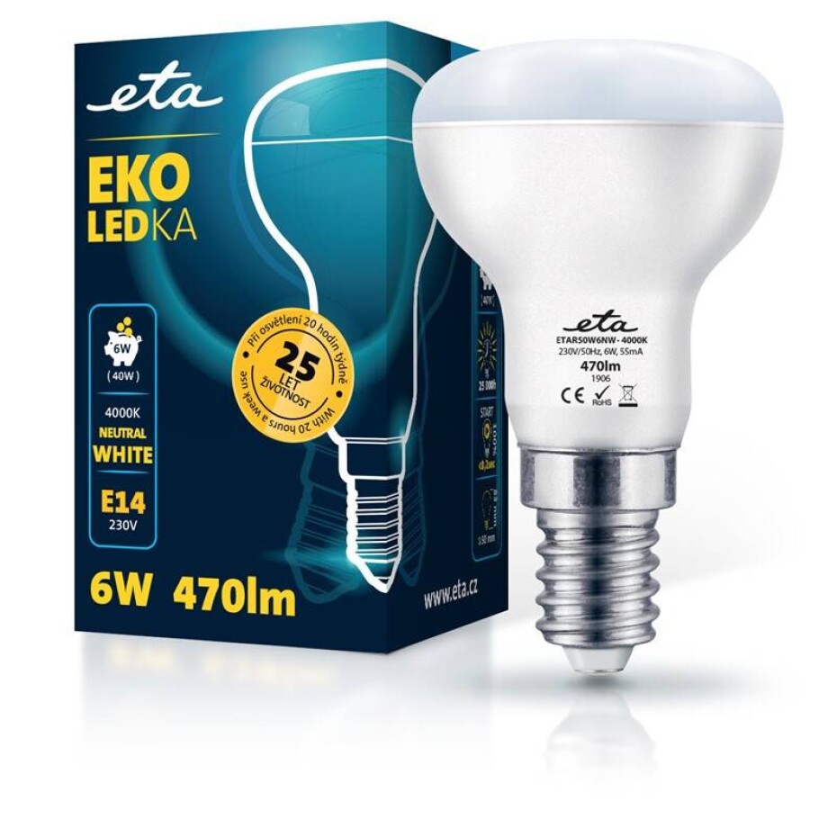 ETA EKO LEDka reflektor 6W, E14, neutrální bílá (R50W6NW) - main (0)
