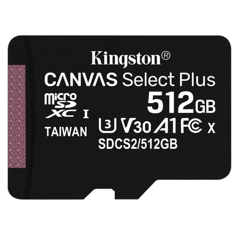 Kingston Canvas Select Plus MicroSDXC 512GB UHS-I U1 (100R/85W) (SDCS2/512GBSP) - main (0)
