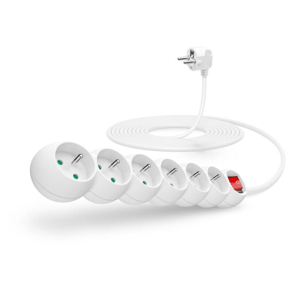 Connect IT 6x zásuvka, s vypínačem, 5m (CI-1281) bílý - main (0)