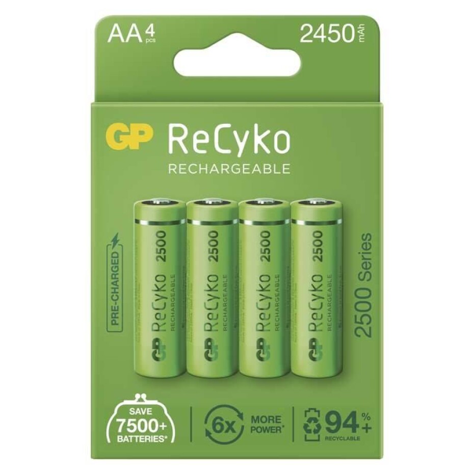GP ReCyko, HR06, AA, 2450mAh, NiMH, krabička 4ks (B21254) - main (0)