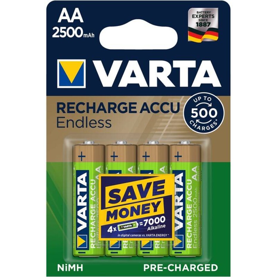 Varta Endless HR06, AA, 2500mAh, Ni-MH, blistr 4ks (56686101404) - main (0)