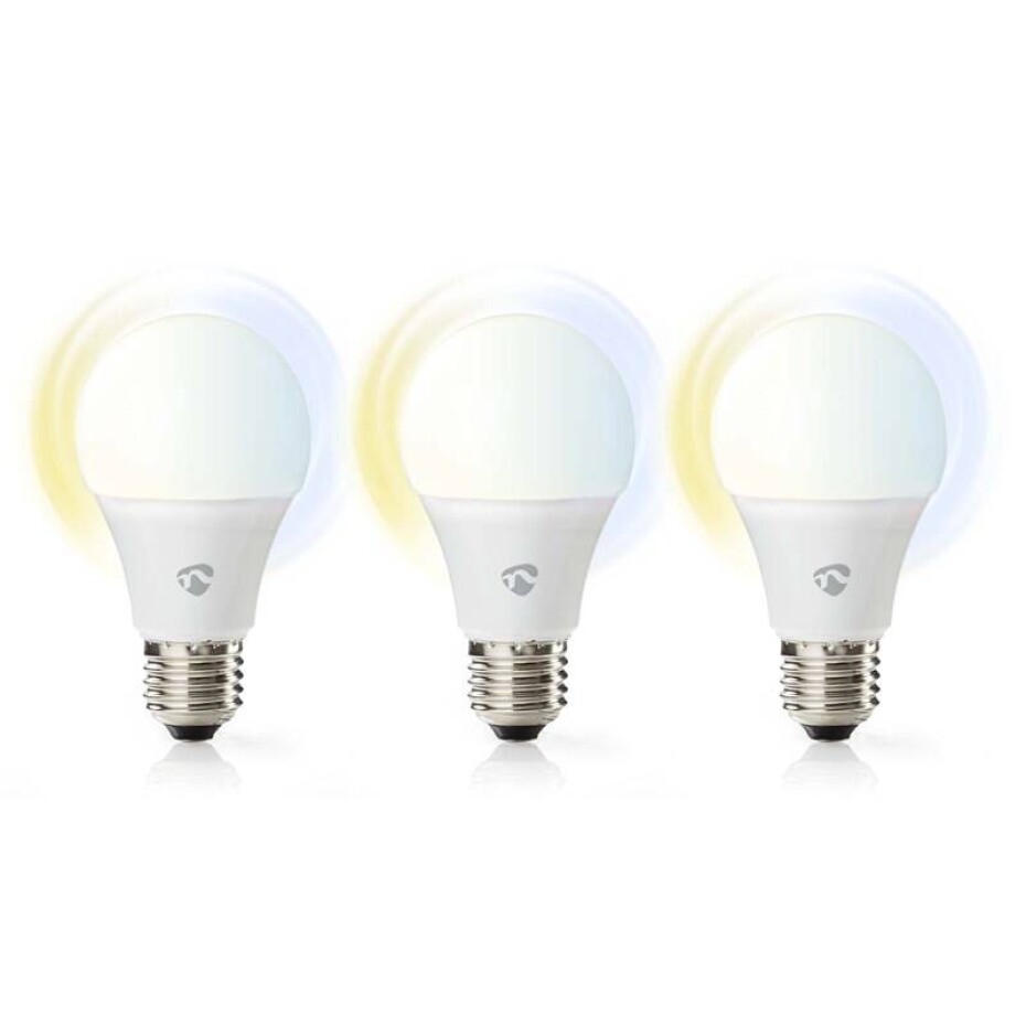 Nedis SmartLife klasik, Wi-Fi, E27, 806 lm, 9 W, Teplá - studená bílá, 3ks (WIFILRW30E27) - main (0)