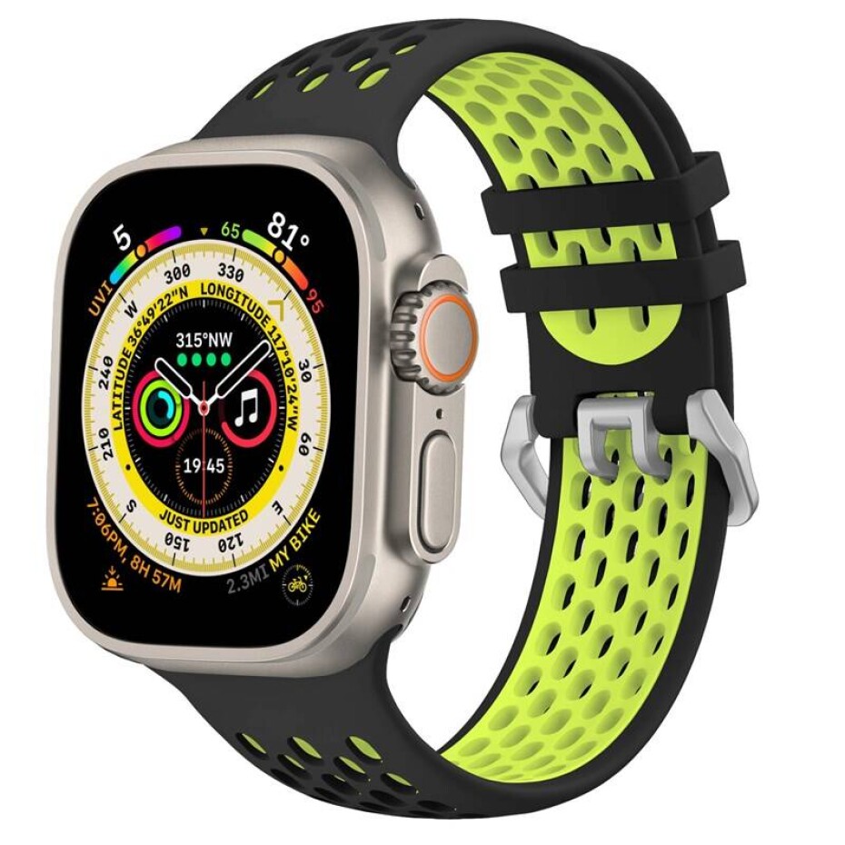 CubeNest Silicone Sport na Apple Watch 42/44/45/Ultra 49 mm (B01R1L02) černý/žlutý - main (0)
