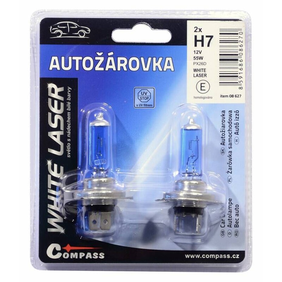Compass 08627 12V H7 55W PX26d WHITE LASER 2ks - main (0)