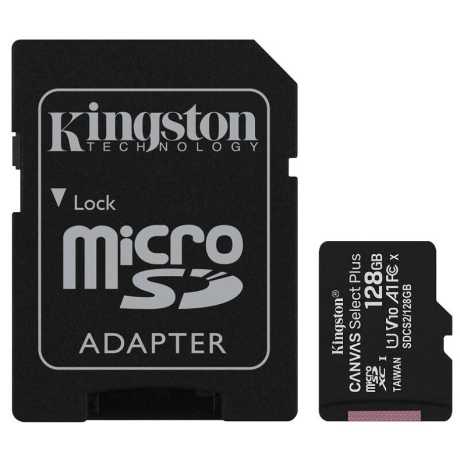 Kingston Canvas Select Plus MicroSDXC 128GB UHS-I U1 (100R/10W) + adapter (SDCS2/128GB) - main (0)