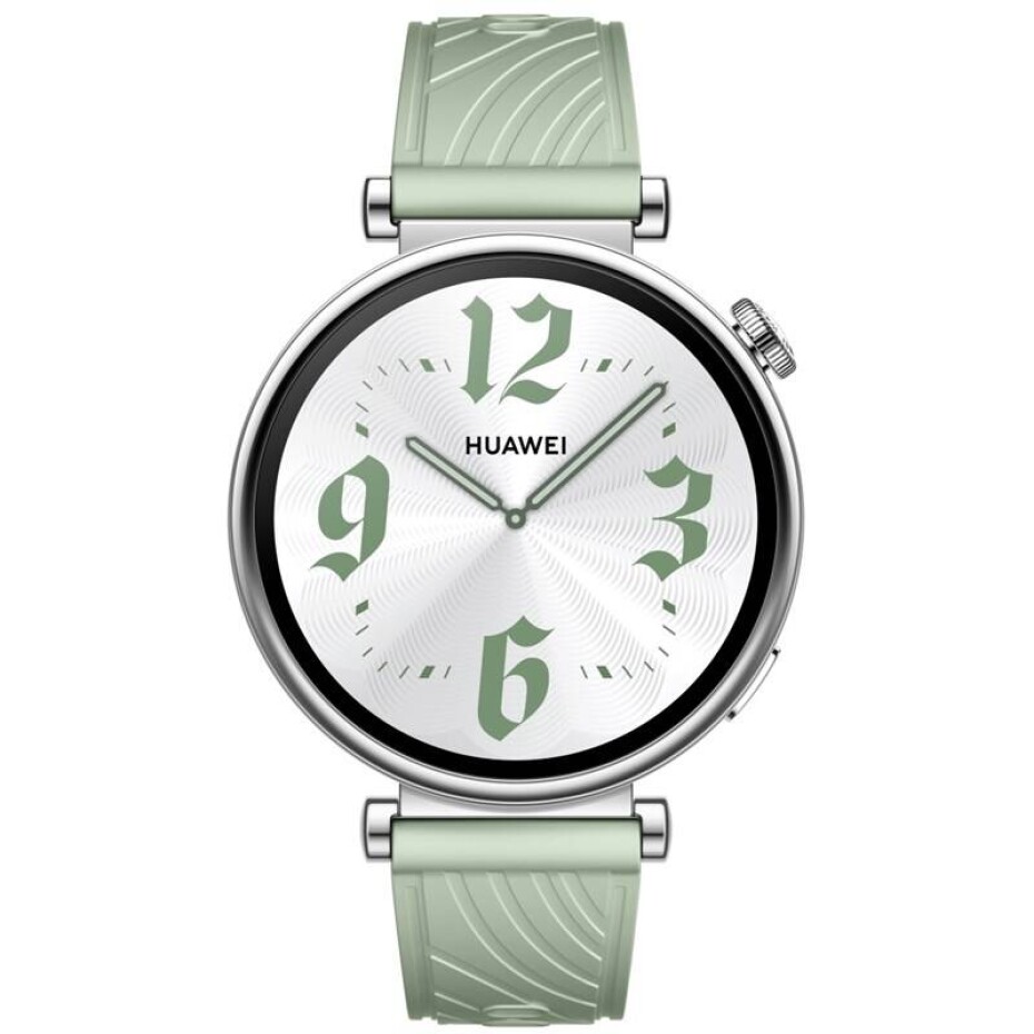 Huawei Watch GT 4 41 mm - Silver + Green Fluoroelastomer Strap (55020CES) - main (0)