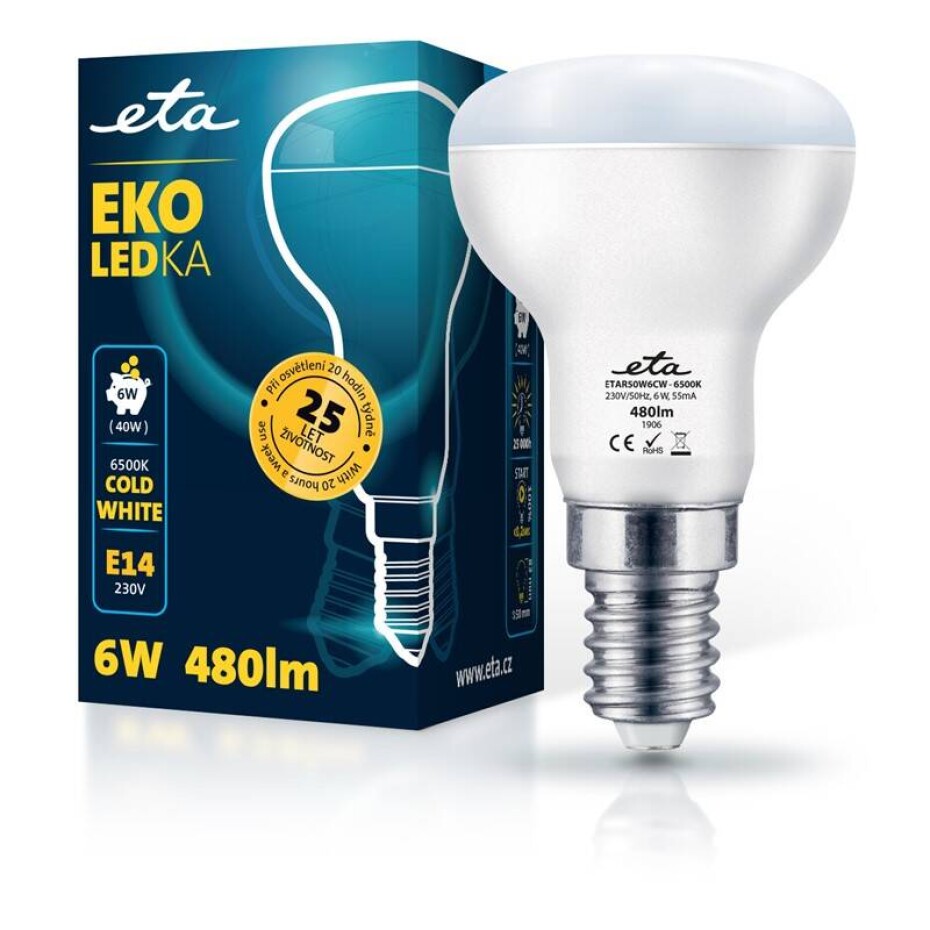 ETA EKO LEDka reflektor 6W, E14, studená bílá (R50W6CW) - main (0)