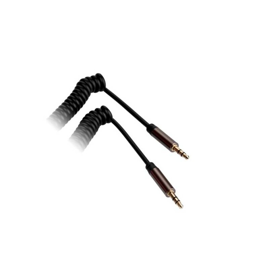 GoGEN Jack 3,5mm, 2m, pozlacené konektory, kroucený (GOGJACK200MM03) černý - main (0)